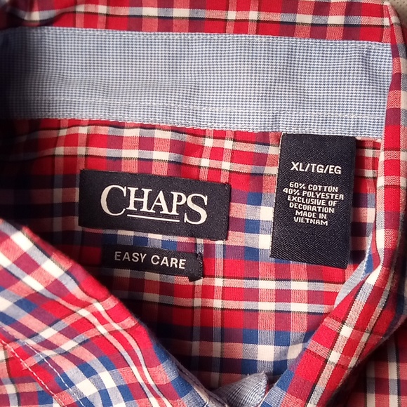 Chaps easy care button up mens xl shirt - Picture 3 of 4